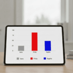 Tablet displaying Dosha balance chart with Vata, Pitta, and Kapha levels in an AI-based Ayurvedic health analysis.