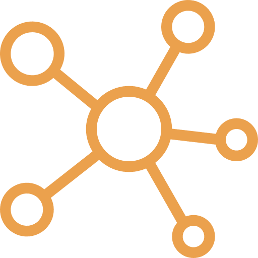 AI-powered health data network icon representing connected pulse analysis